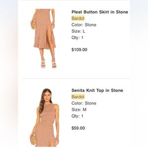 Bardot Ribbed Knit Top in Tan